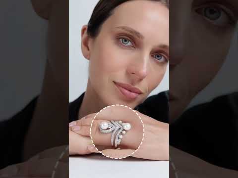 Elegante Anillo Dúo de Perlas de Agua Dulce WR00012