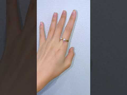 Elegant Akoya Hanadama Pearl 18K Solid Gold Diamond Ring KR00001