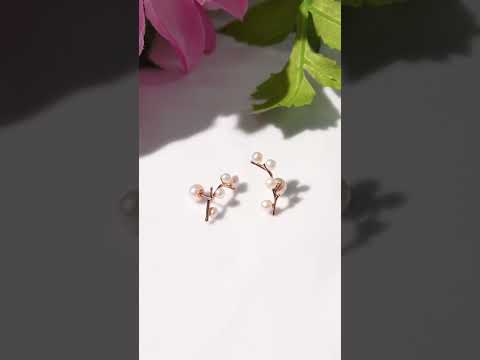 Pendientes elegantes de perlas de agua dulce WE00430 | JARDINES