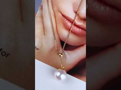 Elegante collar de oro macizo de 18 quilates con perlas de Akoya KN00088