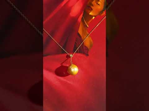 Collar de perlas de oro macizo de 18 quilates KN00014