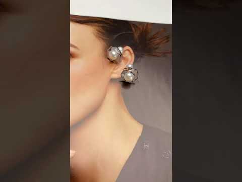 Boucles d'oreilles élégantes en perles d'eau douce WE00410 | JARDINS