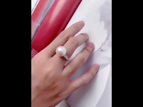 18K Solid Gold Pearl Ring KR00021
