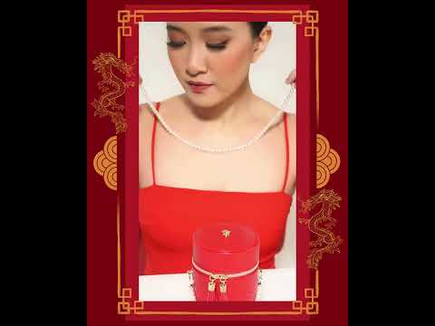 Conjunto de collar y pulsera multiestilo de brillo superior con bolsa de joyería roja de la suerte del Año Nuevo Chino WS00110