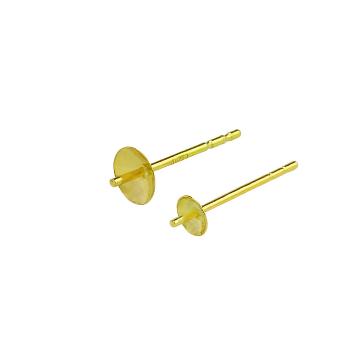 18k Gold Pearly Lustre Earrings Stud Holder WA00107 - PEARLY LUSTRE