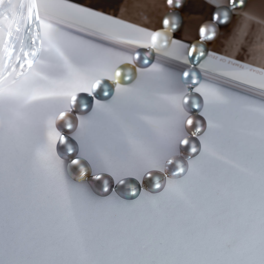 Tahitian Baroque Multi-colour Pearl Necklace WN00645 - PEARLY LUSTRE