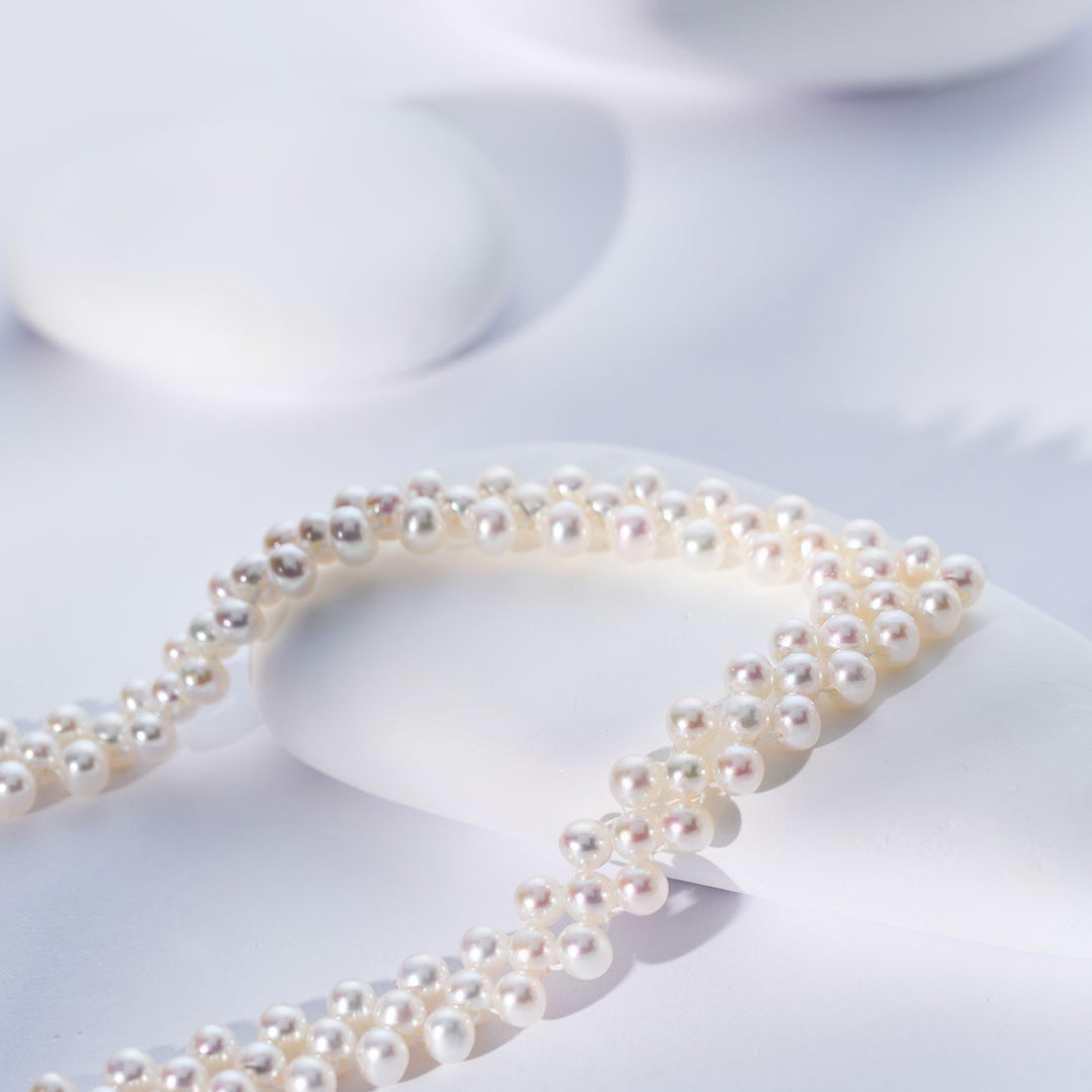 Collar elegante de perlas de agua dulce WN00839