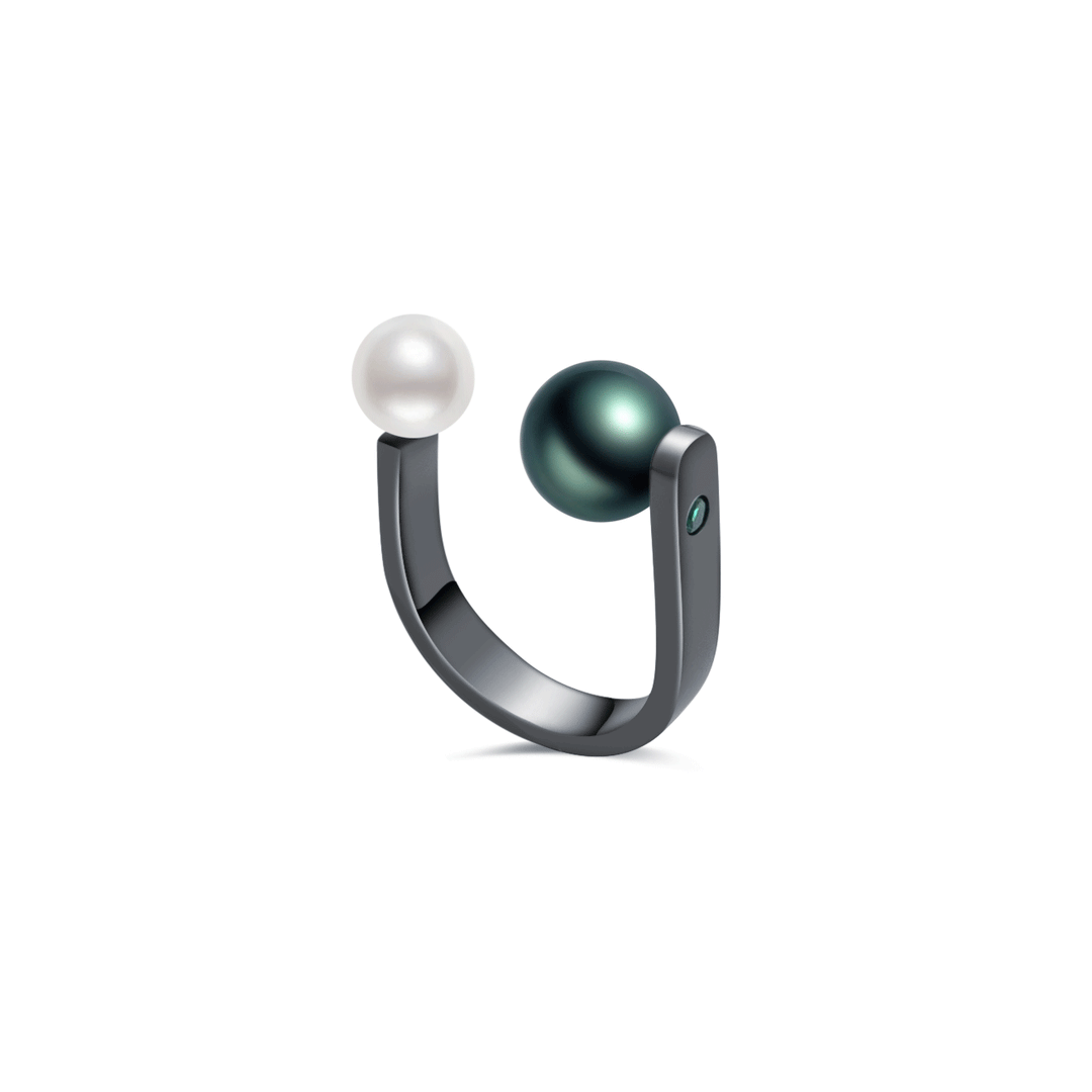 Tahitian Saltwater Pearl Ring WR00217 - PEARLY LUSTRE