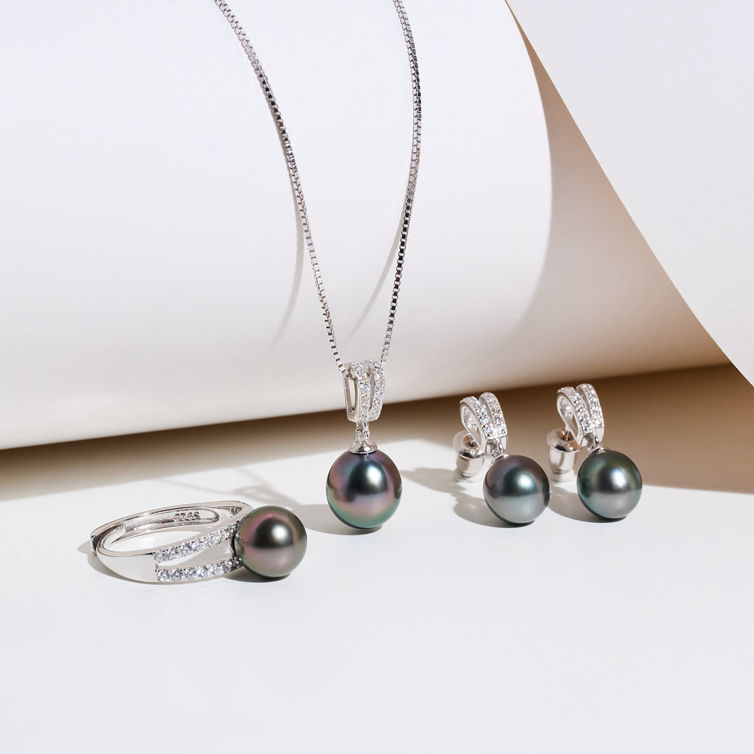 Elegant Saltwater Tahitian Pearl Earrings WE00182