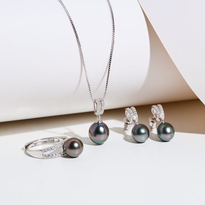 Elegant Saltwater Tahitian Pearl Earrings WE00182