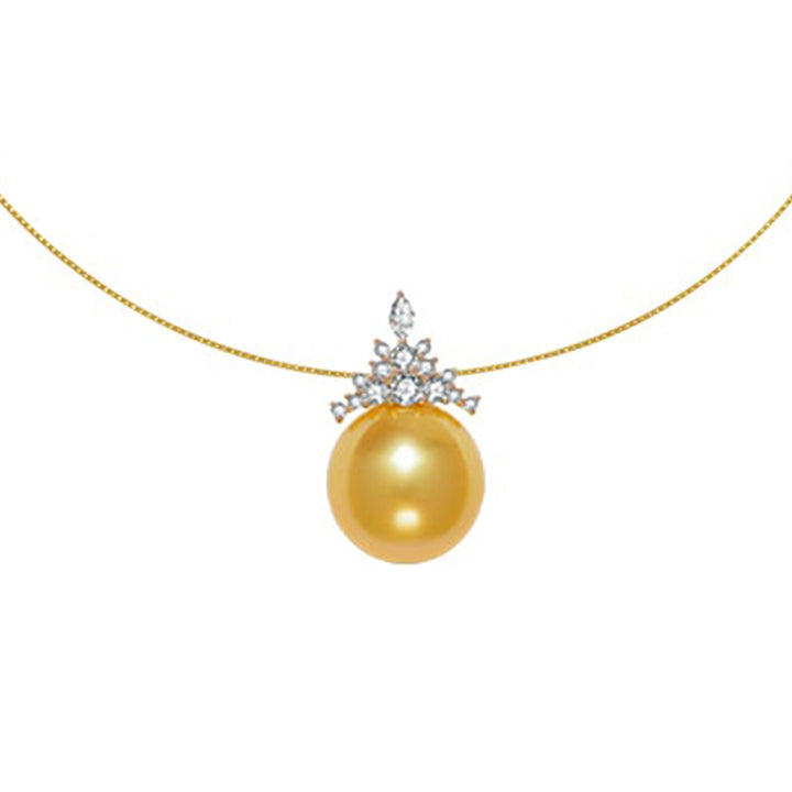 18K Solid Gold Pearl Necklace KN00005 - PEARLY LUSTRE