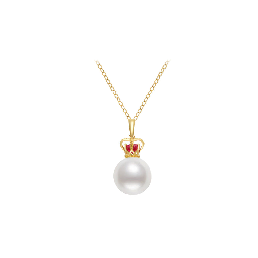 Elegant Queen 18K Solid Gold Pearl Necklace KN00006 - PEARLY LUSTRE