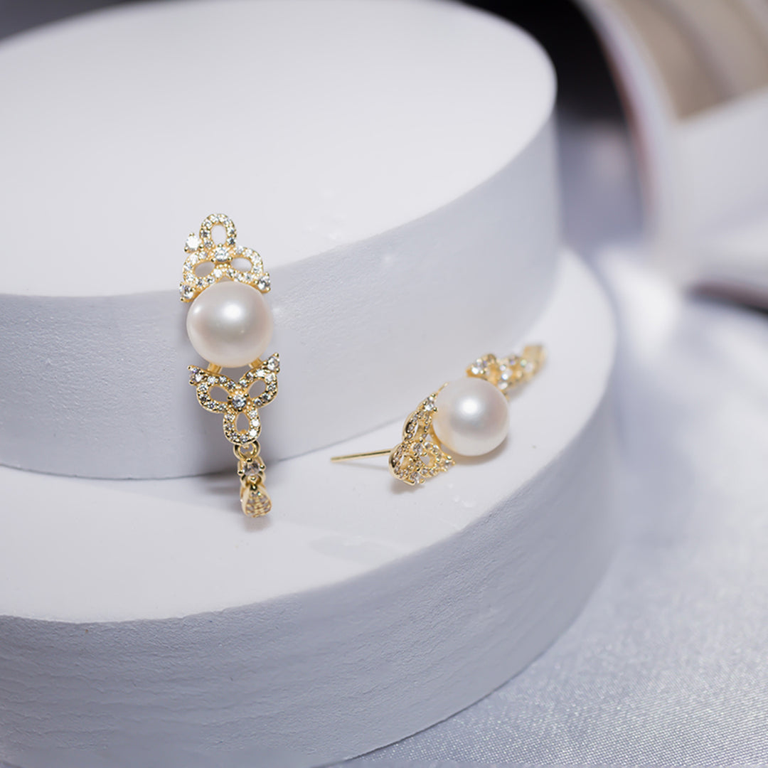 Elegant Freshwater Pearl Earrings WE00262 - PEARLY LUSTRE