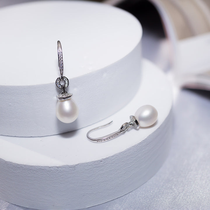 Elegant Freshwater Pearl Earrings WE00263 - PEARLY LUSTRE