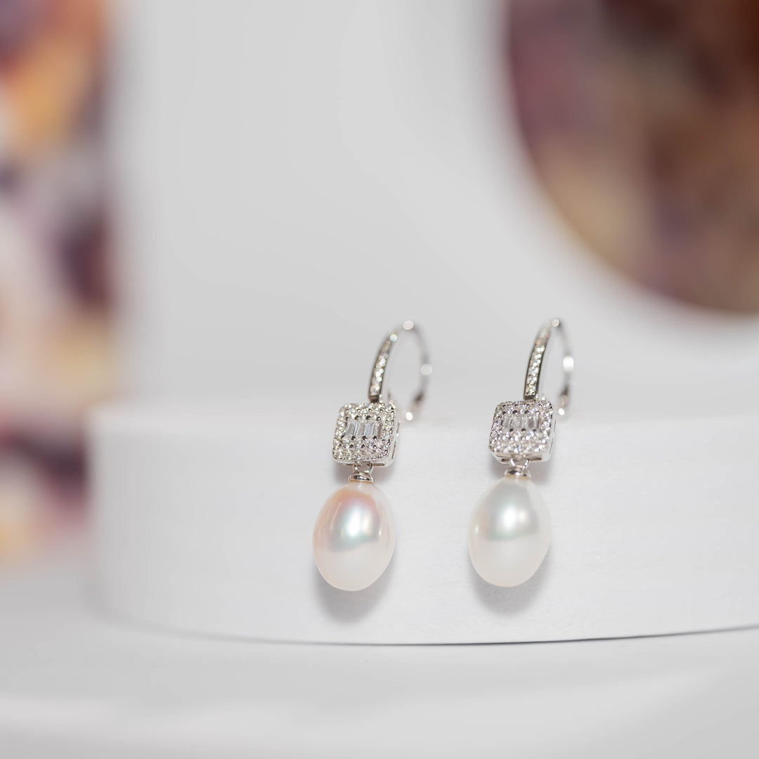 Elegant Freshwater Pearl Earrings WE00266 - PEARLY LUSTRE