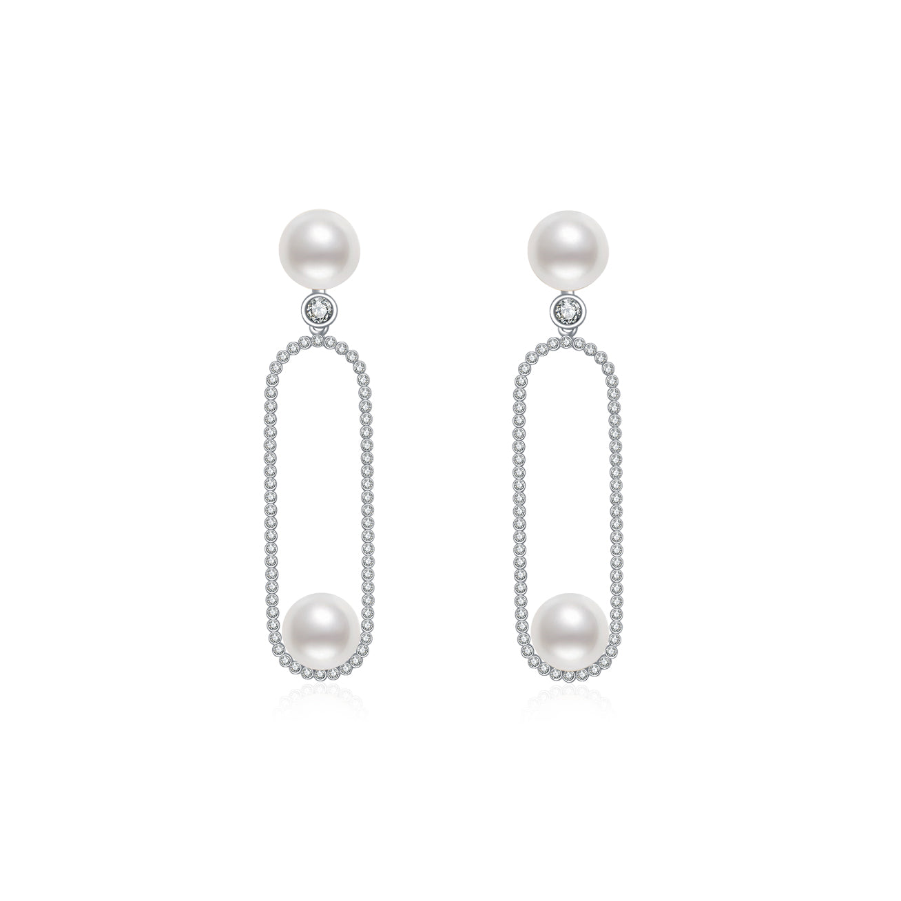 Elegant 18K Solid Gold Freshwater Pearl Earrings KE00008 - PEARLY LUSTRE