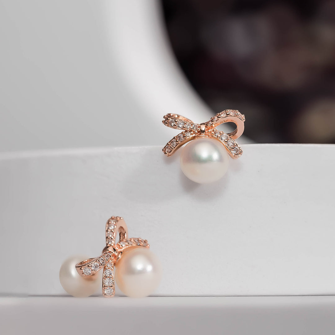 Elegant Freshwater Pearl Earrings WE00275 - PEARLY LUSTRE