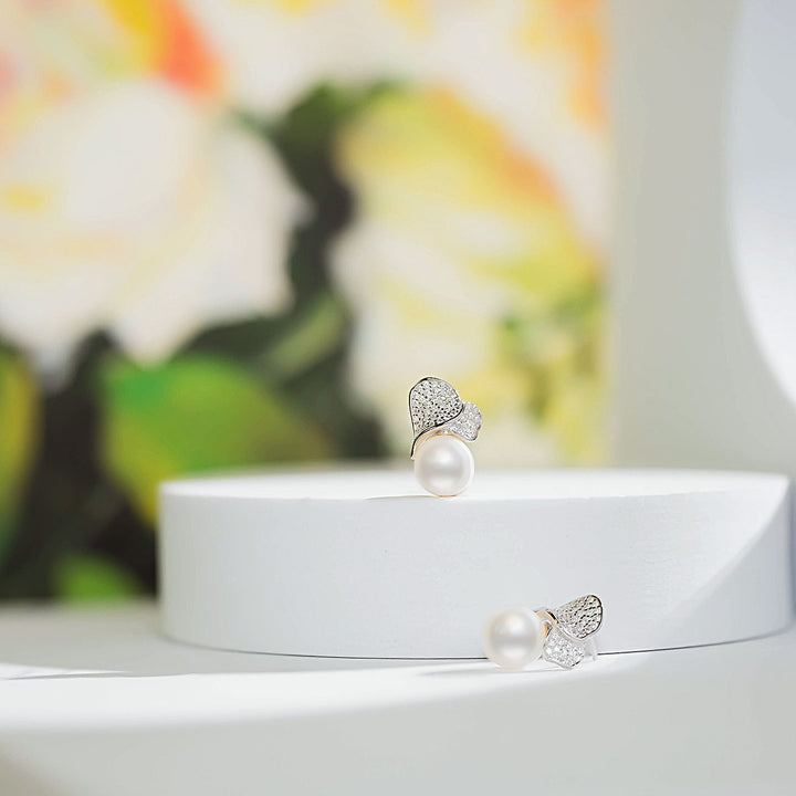 Elegant Freshwater Pearl Earrings WE00294 | GARDENS - PEARLY LUSTRE