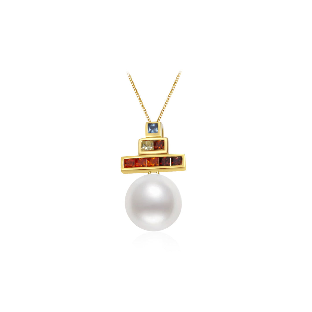18K Solid Pearl Necklace KN00042 - PEARLY LUSTRE