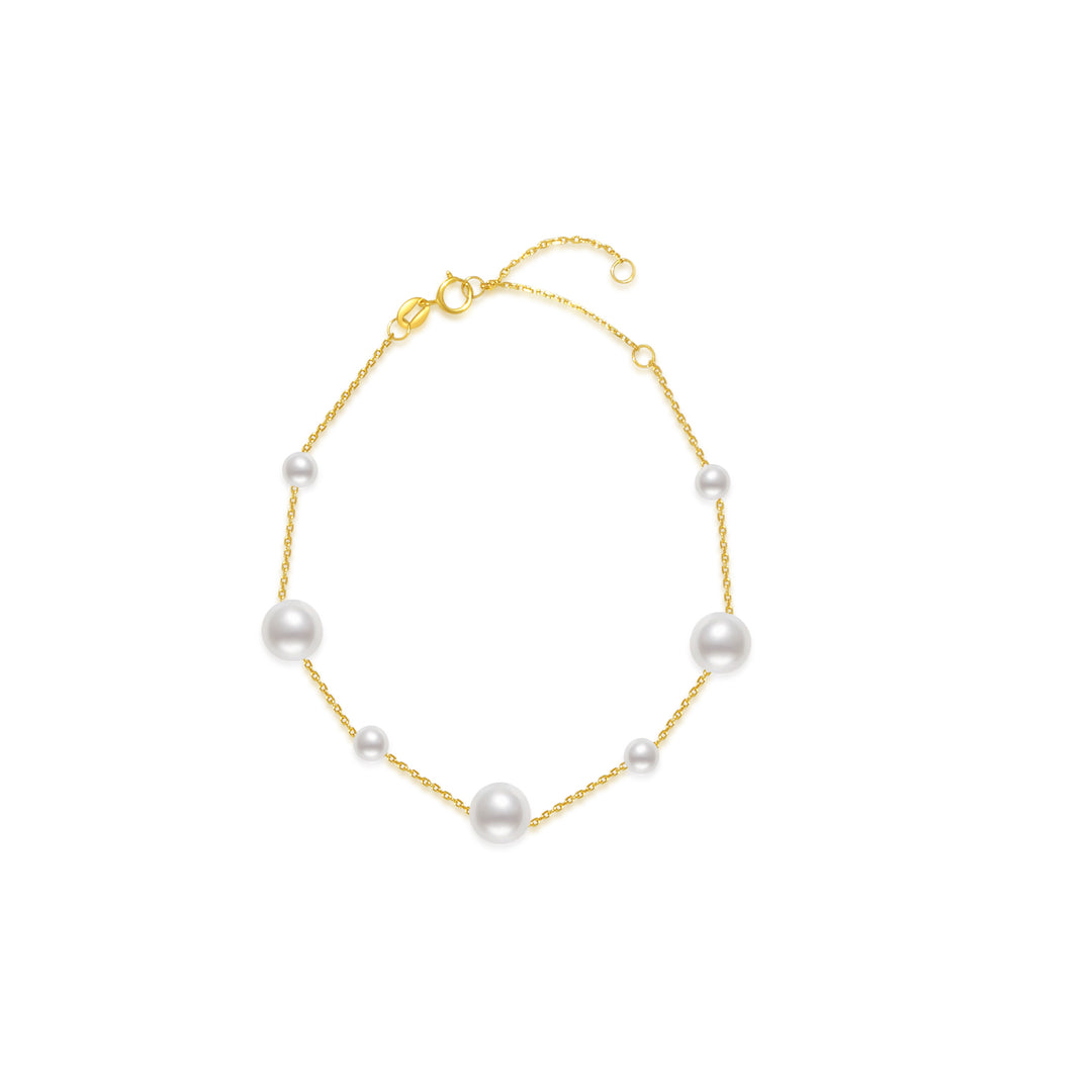 Elegant 18K Solid Gold Akoya Pearl Bracelet KB00011 - PEARLY LUSTRE