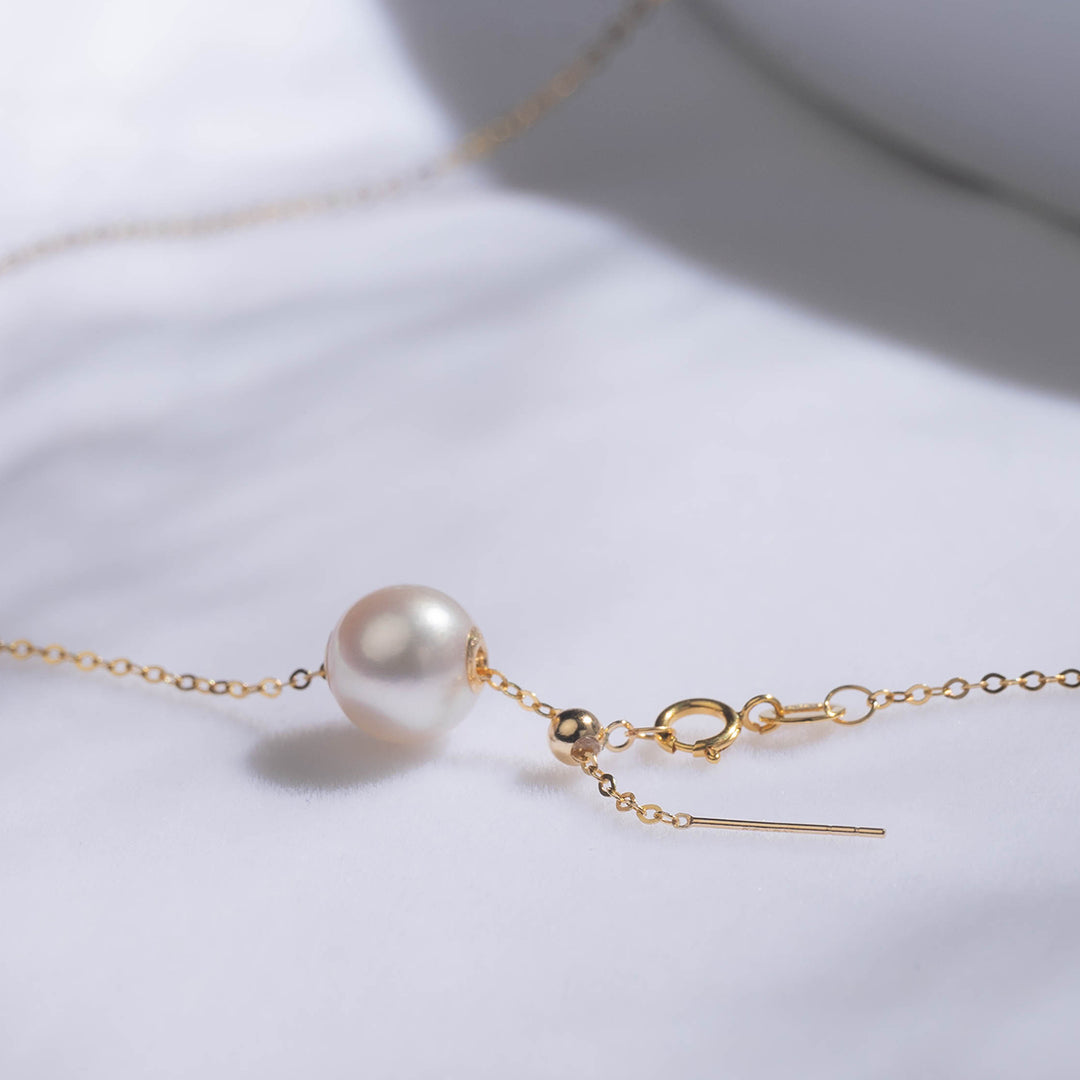 18K Solid Gold﻿ Possibilities Interchangeable Akoya Pearl Necklace KN00068 - PEARLY LUSTRE