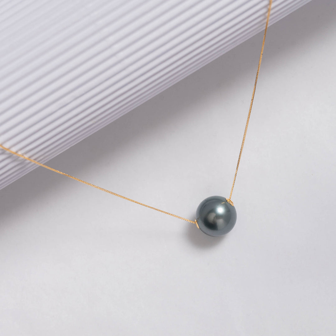 18K Tahitian Pearl Necklace KN00082 - PEARLY LUSTRE