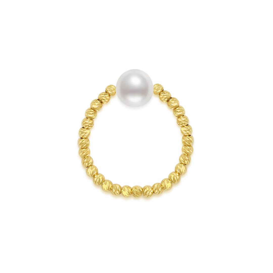 18k Solid Gold Akoya Pearl Ring KR00036 - PEARLY LUSTRE