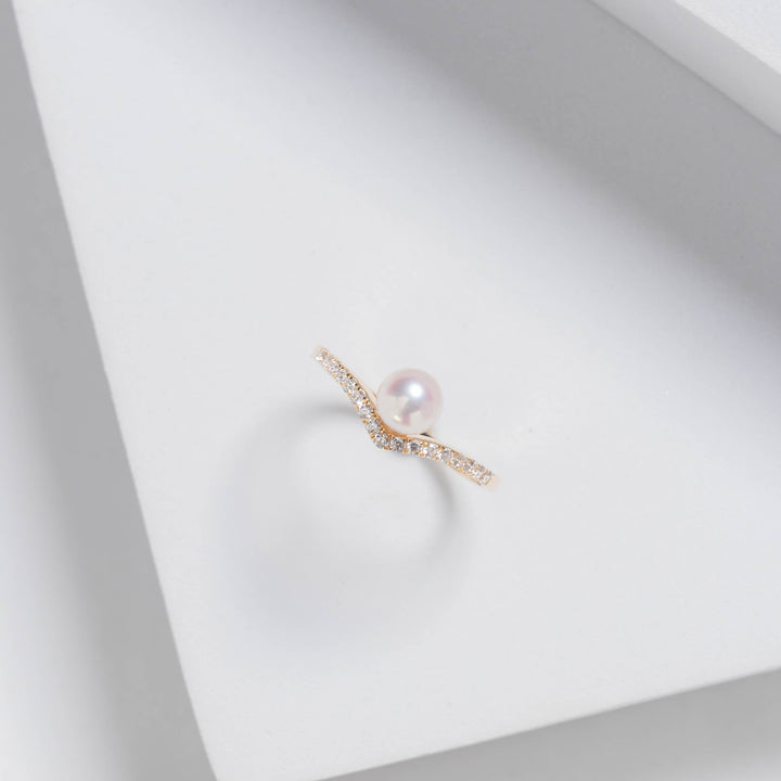18K Gold Freshwater Pearl Ring KR00039 - PEARLY LUSTRE