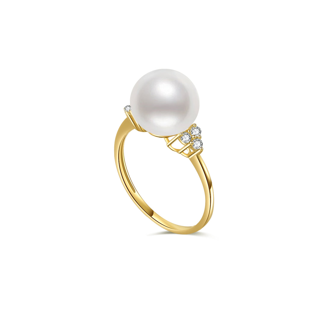 18K Gold Freshwater Pearl Ring KR00040 | STARRY - PEARLY LUSTRE