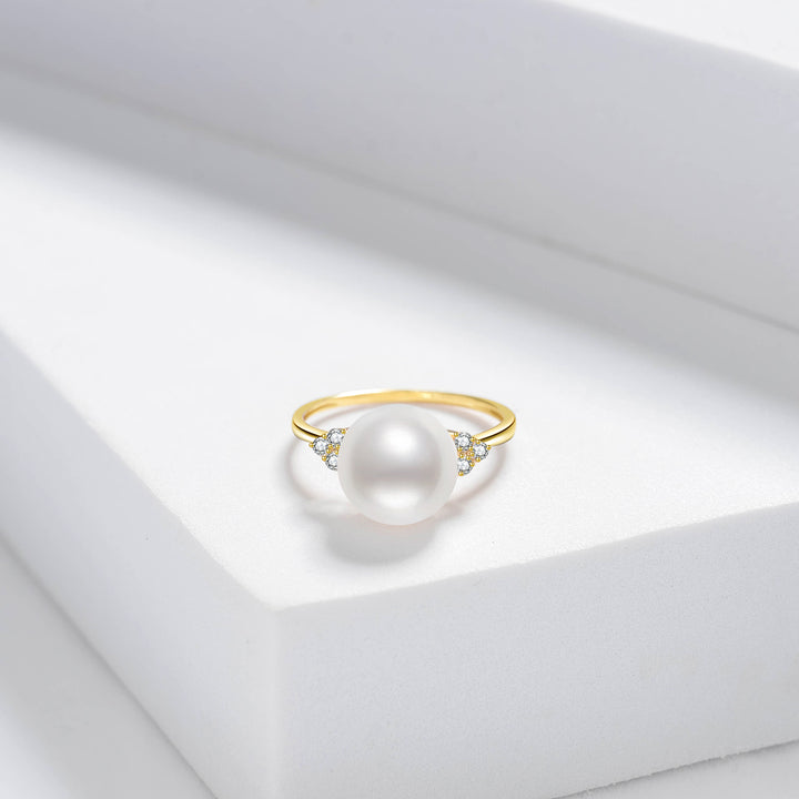 18K Gold Freshwater Pearl Ring KR00040 | STARRY - PEARLY LUSTRE