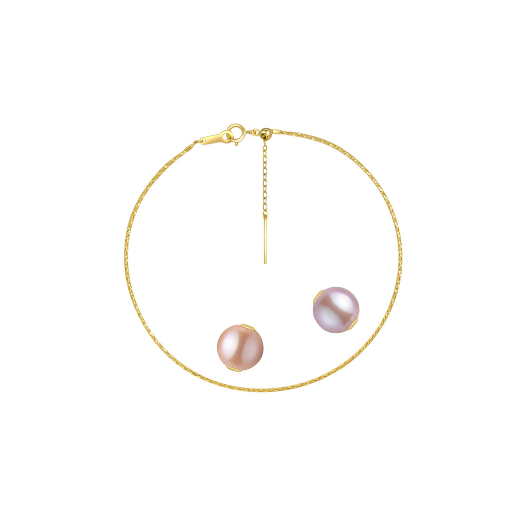 18K Solid Gold Interchangeable Pearl Bracelet KB00004 | Possibilities - PEARLY LUSTRE