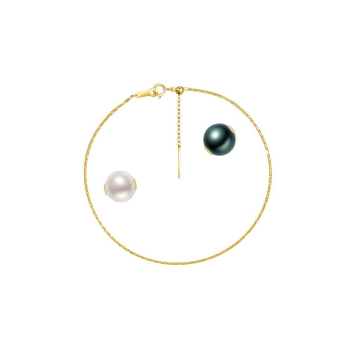 18K Solid Gold Interchangeable Pearl Bracelet KB00004 | Possibilities - PEARLY LUSTRE