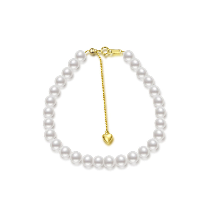 Elegant 18K Solid Gold Akoya Pearl Bracelet KB00006 - PEARLY LUSTRE