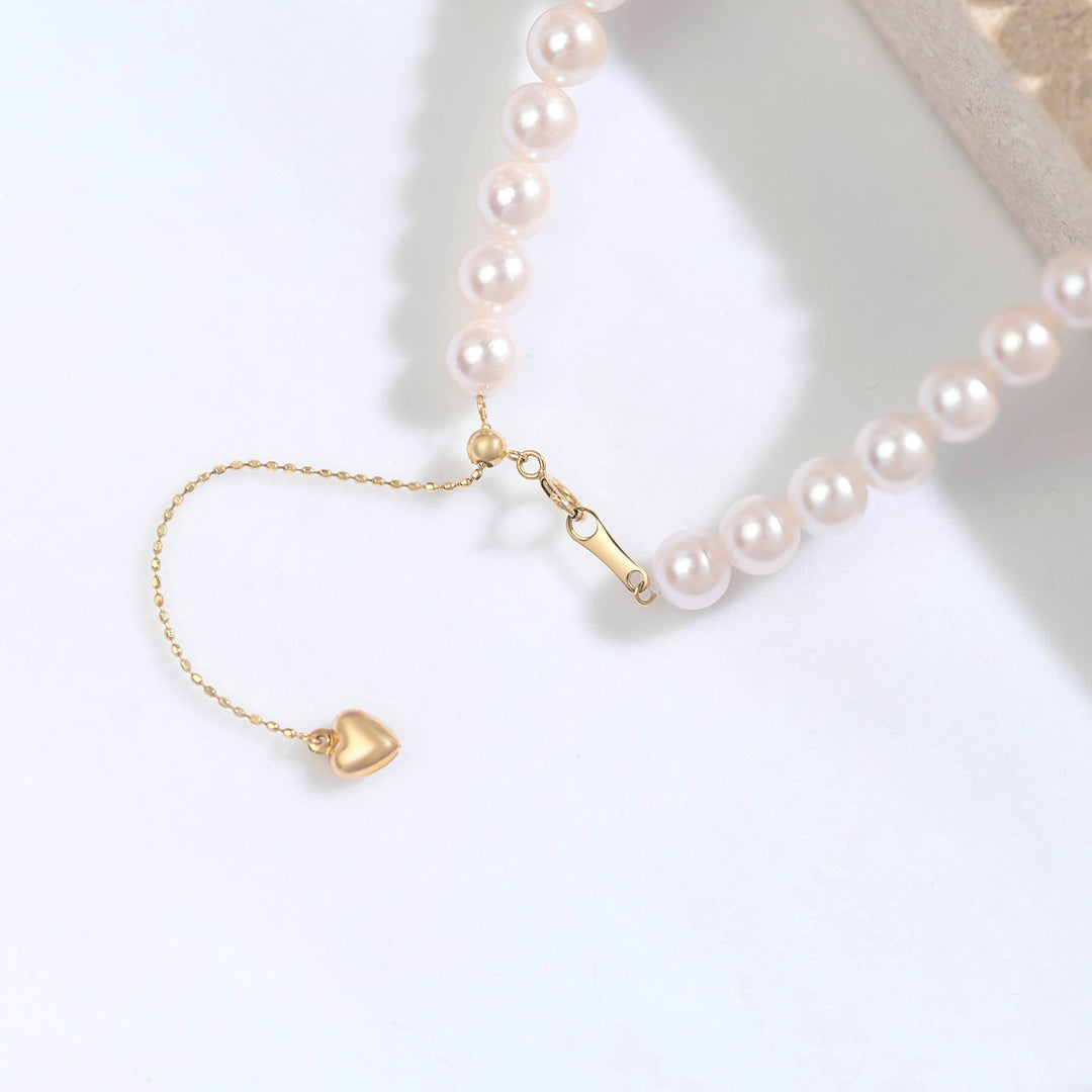Elegant 18K Solid Gold Akoya Pearl Bracelet KB00006 - PEARLY LUSTRE