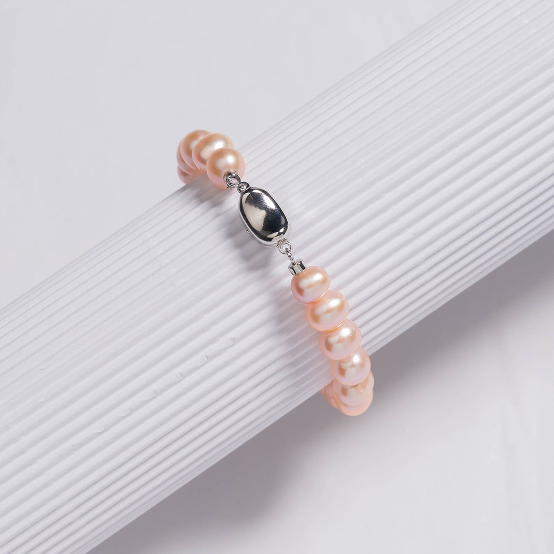 Brilliant Lustre Pink Freshwater Pearl Bracelet WB00171 - PEARLY LUSTRE