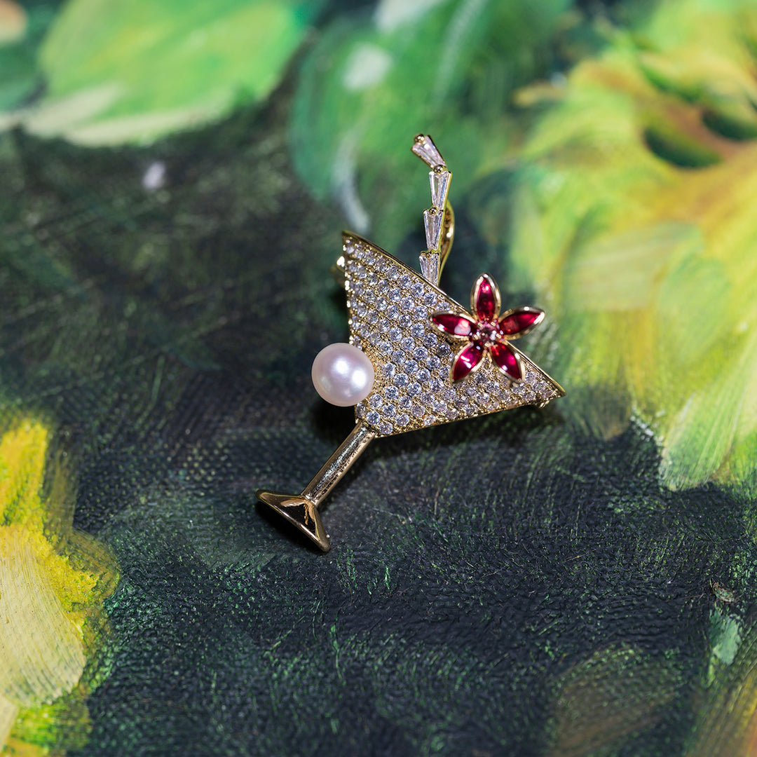 Singapore Sling Freshwater Pearl Brooch WC00036 | Passion for Life - PEARLY LUSTRE
