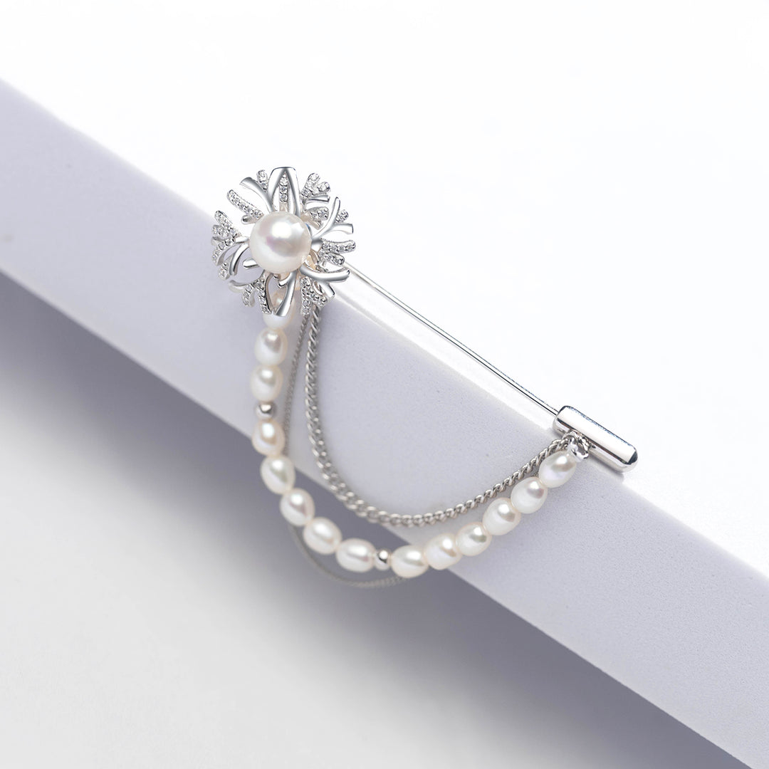 Garden City Freshwater Pearl Brooch WC00052 - PEARLY LUSTRE