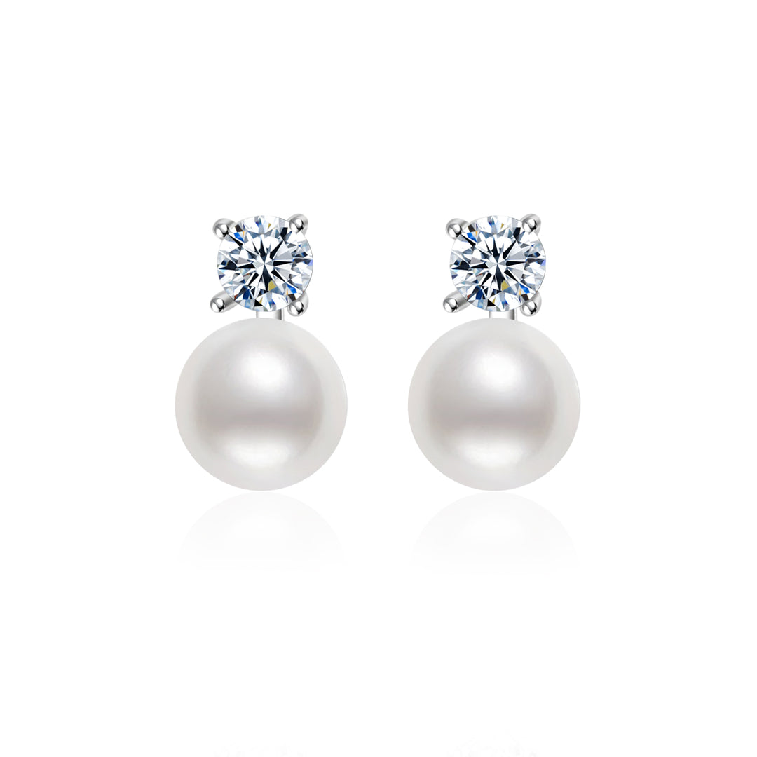 Elegant Freshwater Semi Round Pearl Earrings WE00017 - PEARLY LUSTRE
