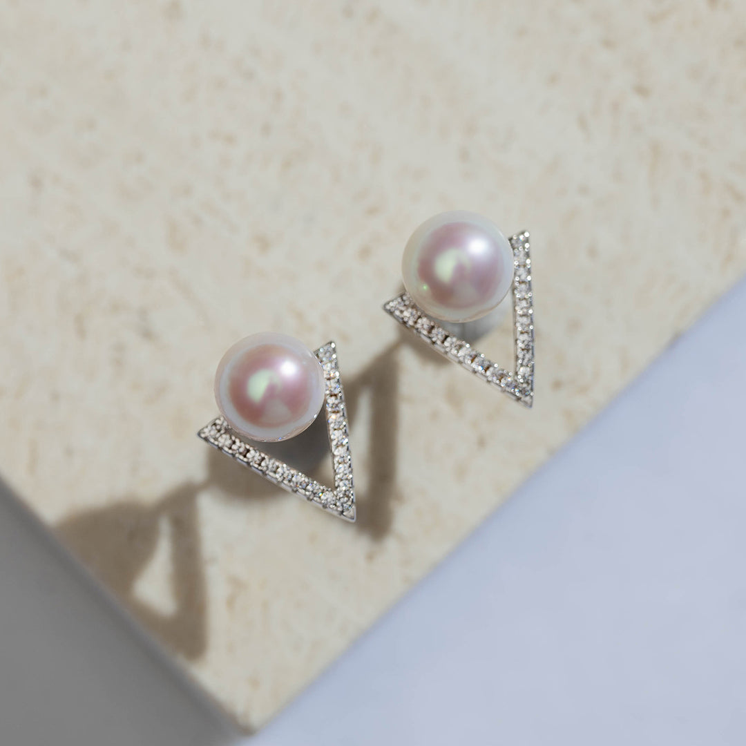 Elegant Freshwater Pearl Earrings WE00030 - PEARLY LUSTRE