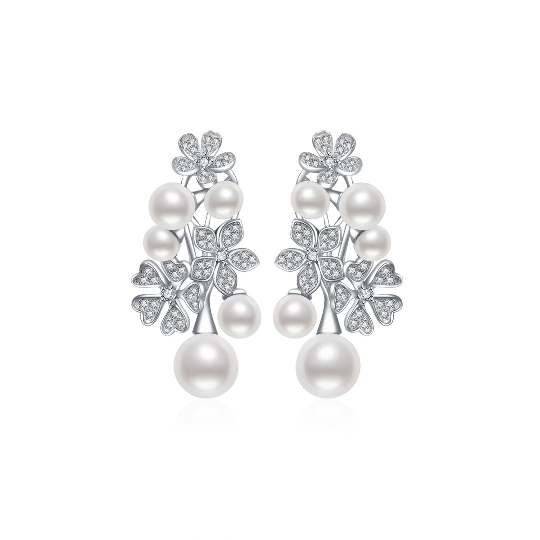 Elegant Freshwater Pearl Earrings WE00173 | GARDENS - PEARLY LUSTRE