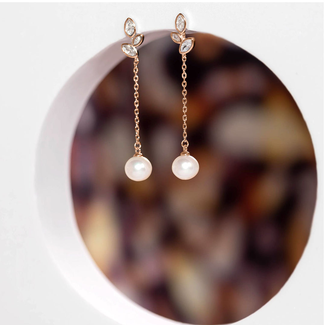 Elegant Freshwater Pearl Earrings WE00299 | GARDENS - PEARLY LUSTRE