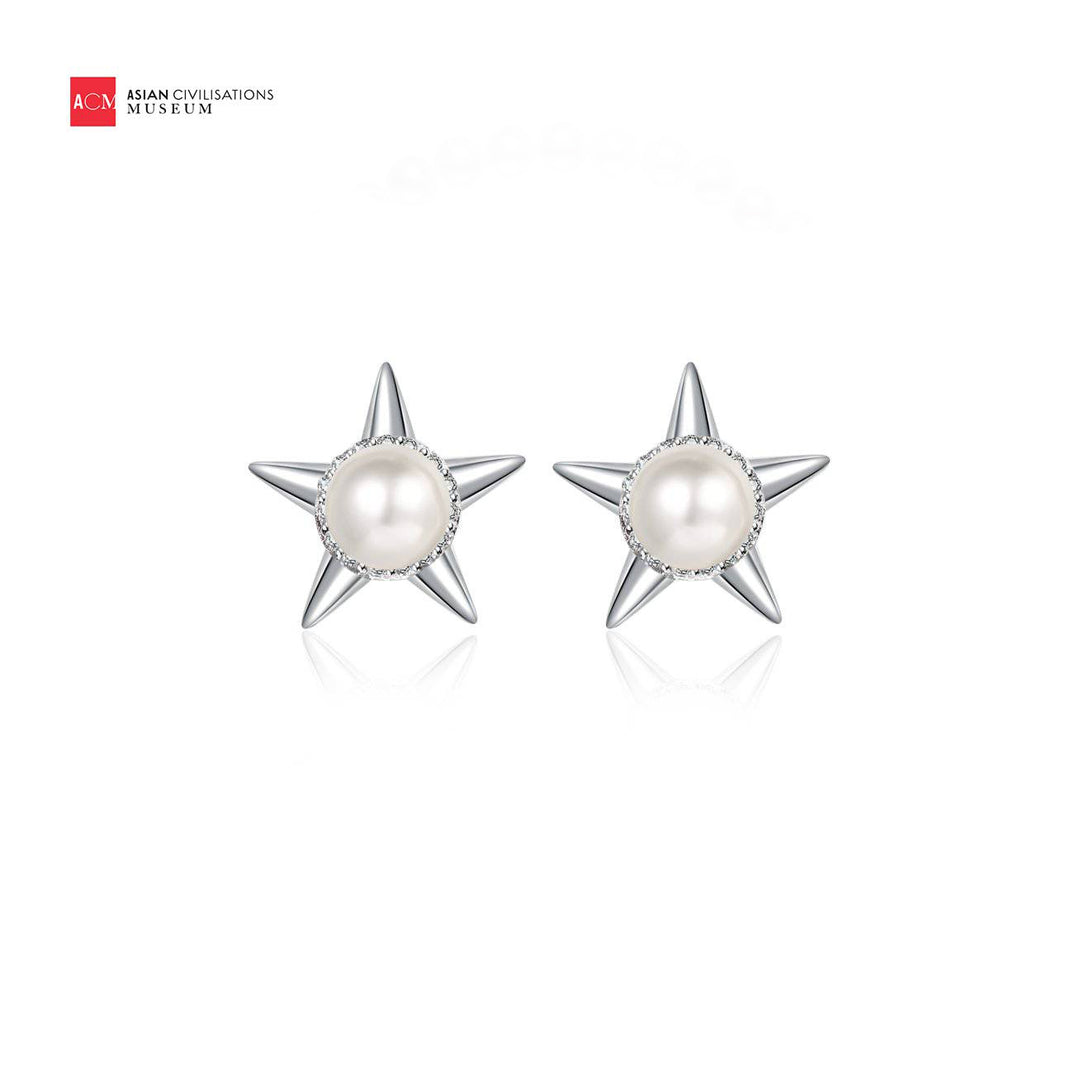 Asian Civilisations Museum Freshwater Pearl Earrings WE00232 | New Yorker Collection - PEARLY LUSTRE