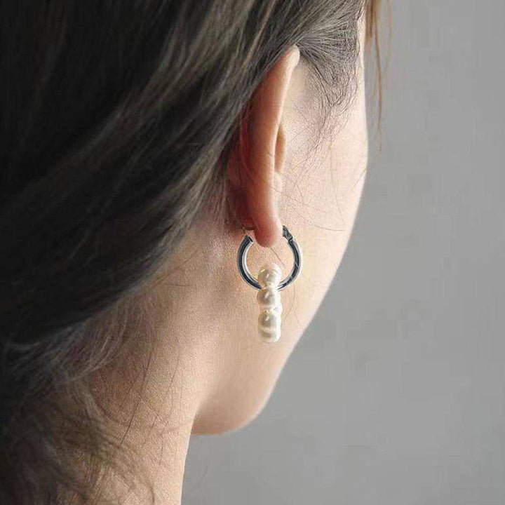 18K Solid Gold New Yorker Freshwater Pearl Earrings KE00037 - PEARLY LUSTRE
