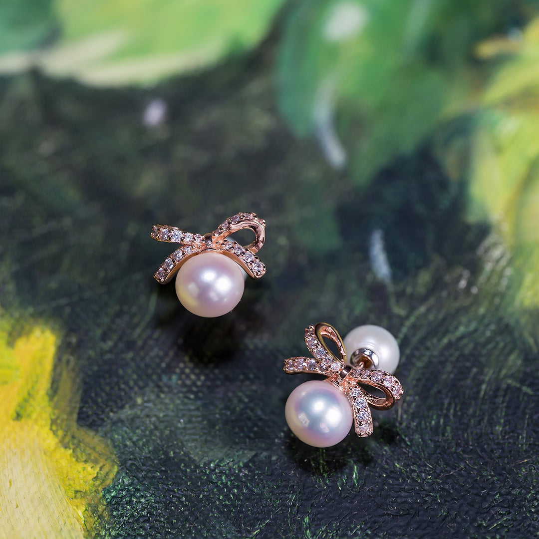 Elegant Freshwater Pearl Earrings WE00275 - PEARLY LUSTRE
