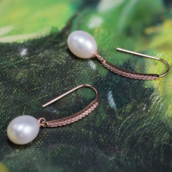 Elegant Freshwater Pearl Earrings WE00276 - PEARLY LUSTRE