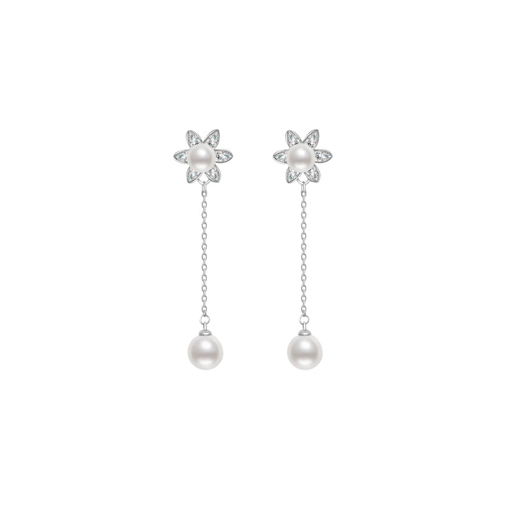 Elegant Freshwater Pearl Earrings WE00296 | GARDENS - PEARLY LUSTRE
