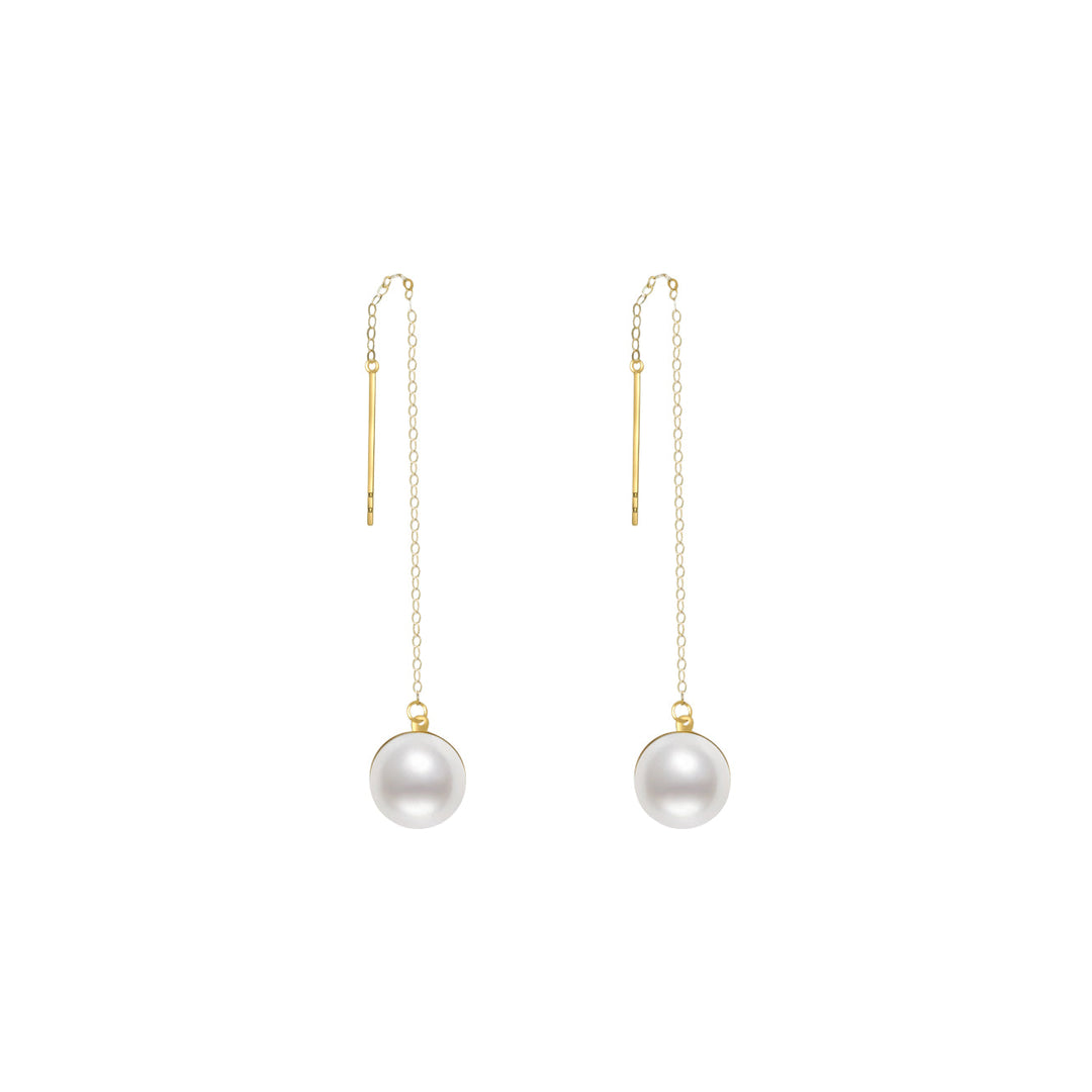 18k Solid Gold Elegant Freshwater Pearl Earrings KE00029 - PEARLY LUSTRE