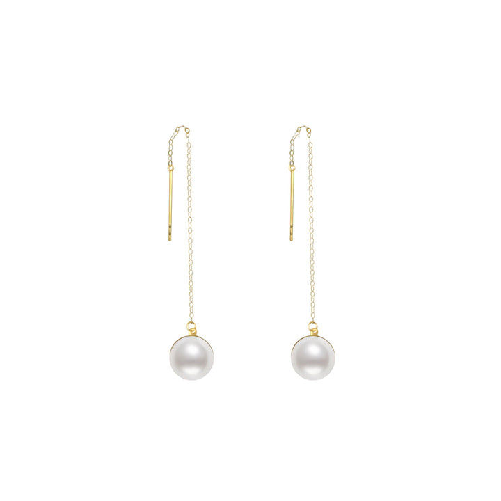 18k Solid Gold Elegant Freshwater Pearl Earrings KE00029 - PEARLY LUSTRE