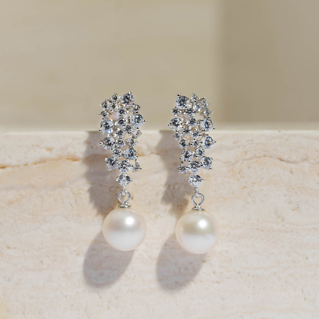 New Yorker Freshwater Pearl Earrings WE00330 | Wedding Series - PEARLY LUSTRE