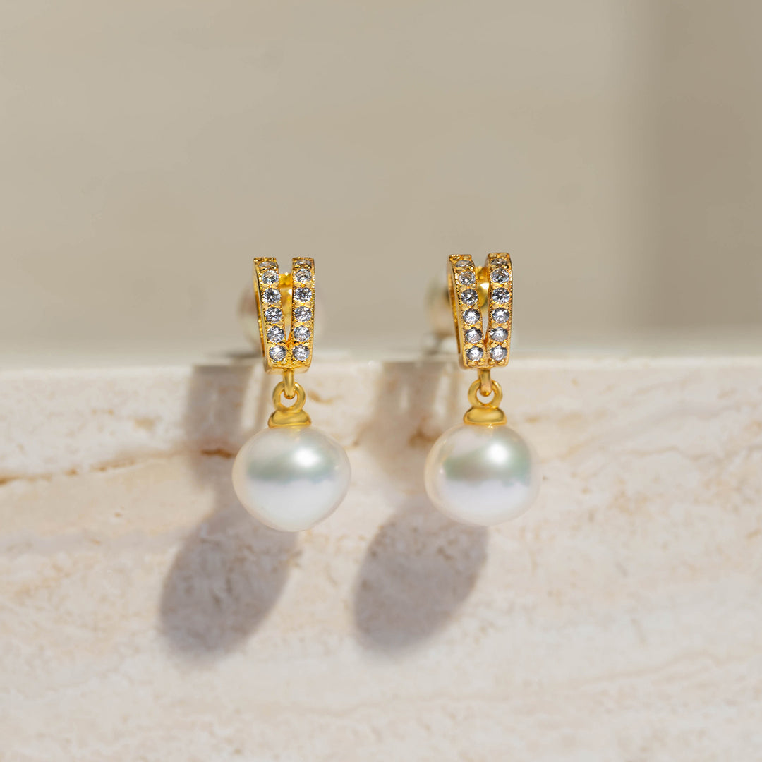 Elegant Freshwater Pearl Earrings WE00383 - PEARLY LUSTRE